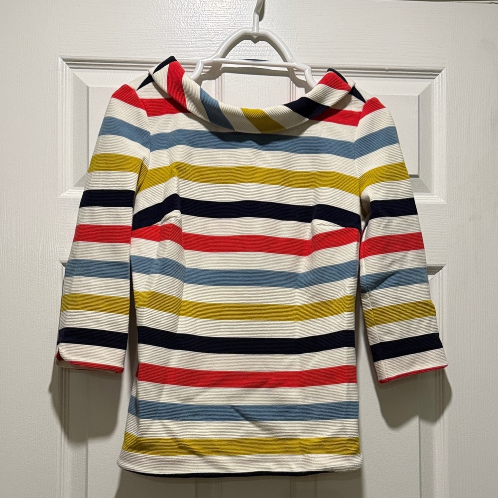 Boden Colorful Striped Long Sleeve Top
